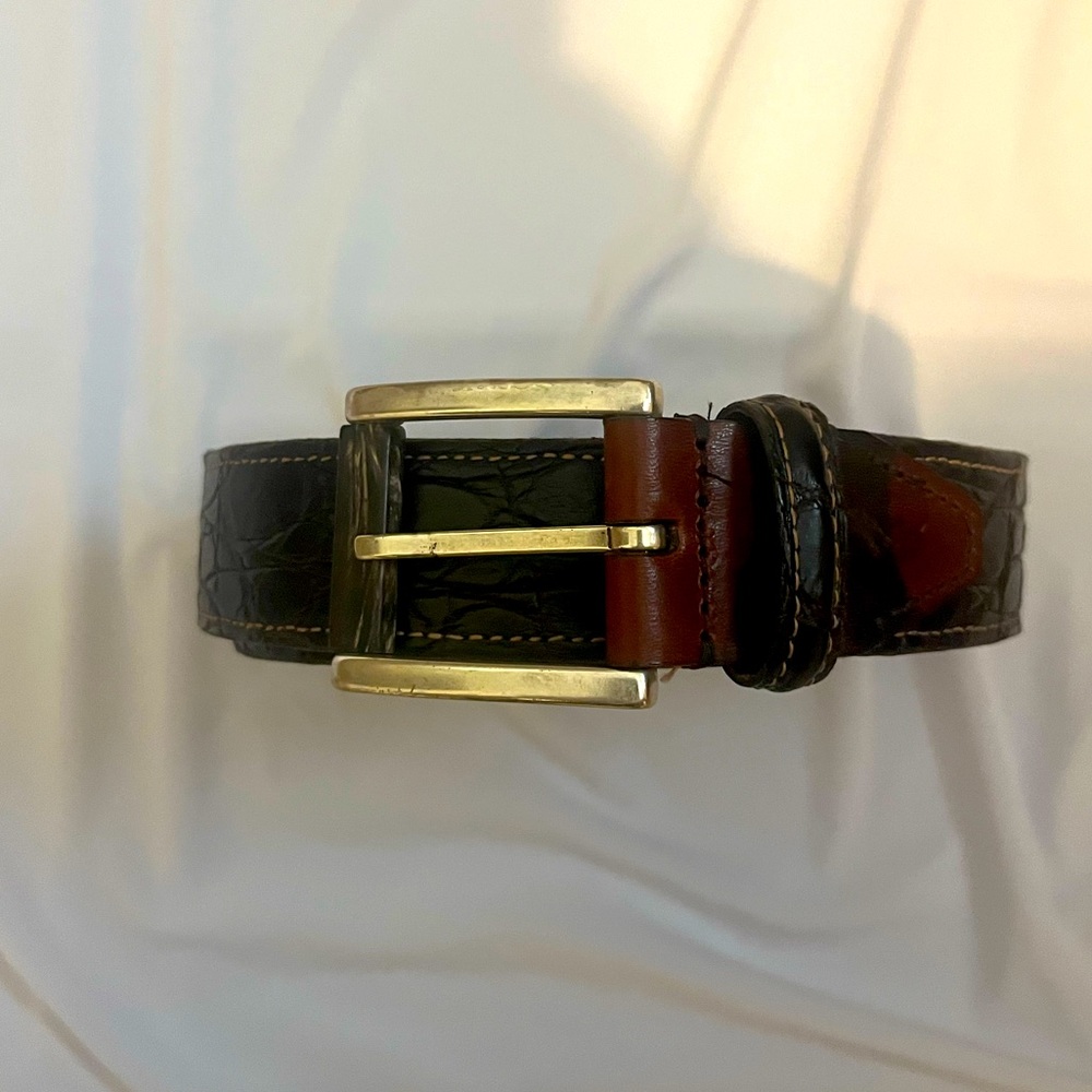 Martin Dingman Caiman Crocodile Dark Brown Belt Size 40